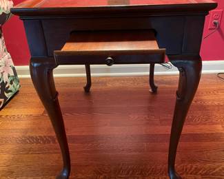 Wooden End Table W/ Pull Out Desk