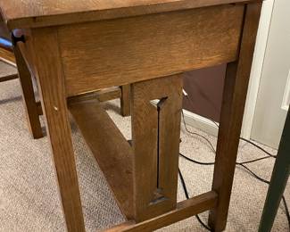 Vintage Wooden Craftsman Style Desk & Chair