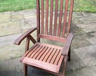 Outdoor Teak Table Set W/ Leaf & 6 Chairs