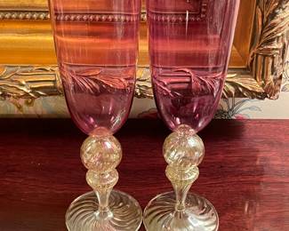 Hand Blown Champagne Flutes