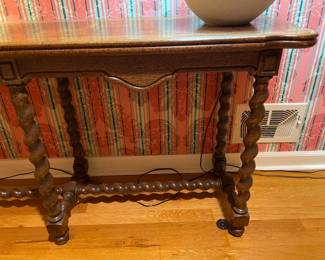 Vintage Twisted Leg Wooden Console Table