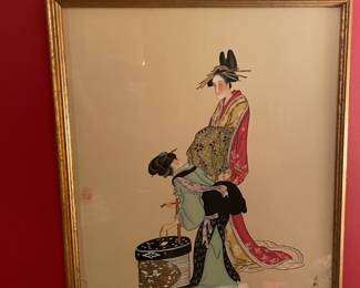 Large Framed Asian Artwork