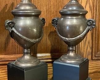 Bronze Ram Head Urns