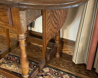 Wooden Accent Table W/ Drop Leaf Sides