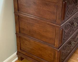Beautiful Henredon Walnut Carved 3 Drawer Dresser (2 Available)