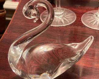 Glass Swan Figurine