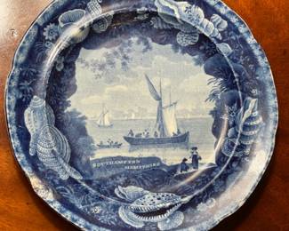 Antique Blue & White Porcelain Plate Circa 1830s