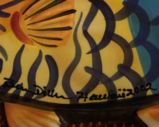 Hand Signed Fish Platter "Potters Angel Fish" Hawaii 