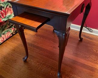 Wooden End Table W/ Pull Out Desk