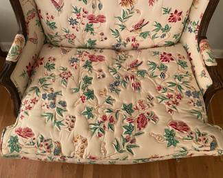 Oversized Custom Upholstered Arm Chair W/ Matching Otoman