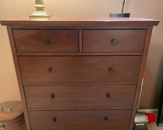 Tall Brown Wooden 6 Drawer Dressser