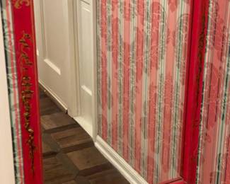 Asian Style Painted Wall Mirror