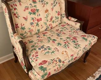 Oversized Custom Upholstered Arm Chair W/ Matching Otoman