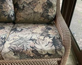 Outdoor Wicker 3 Seat Couch/Sofa W/ Cushions