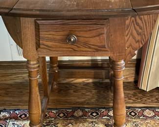 Wooden Accent Table W/ Drop Leaf Sides