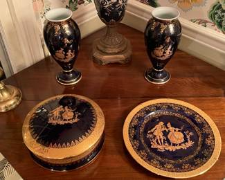 Decorative Blue & Gold Set By Limoges (France)