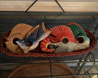 Carved Wooden Animal Napkin Rings