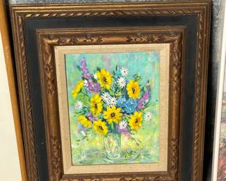 Framed Floral Painting