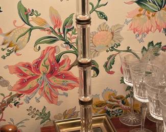 Vintage Mid-Century Modern Bamboo Acrylic Lamps (2 Available)