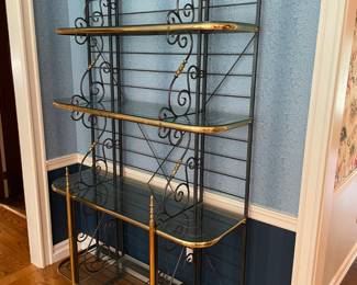 Kitchen Metal W/ Glass Shelves Baker's Rack