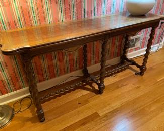 Vintage Twisted Leg Wooden Console Table