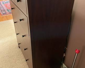 Tall Brown Wooden 6 Drawer Dresser