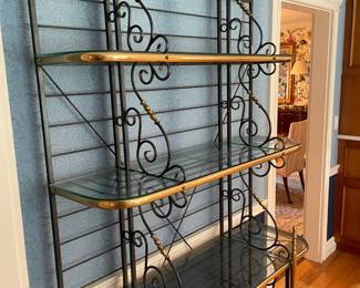 Kitchen Metal W/ Glass Shelves Baker's Rack