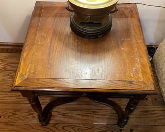 Square Wooden End Table