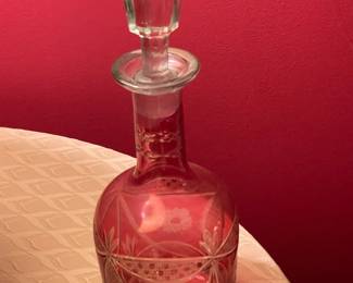 Ruby Red Crystal Decanter