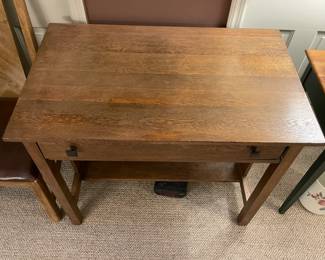 Vintage Wooden Craftsman Style Desk & Chair