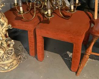 Vintage Upholstered Footstools/End Tables