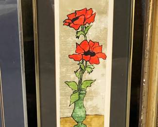 Framed Floral Artwork