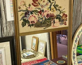Needlepoint Framed Mirror