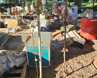 Antique standing lamps.