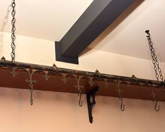 Victorian salvaged decorative pipe Hanging Pot Rack!!!