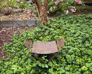 Antique Metal & Iron X Chair