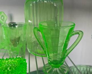 uranium glass, Vaseline glass, manganese, etc