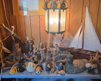 decoys, shorebirds, wood ships, and other collectibles