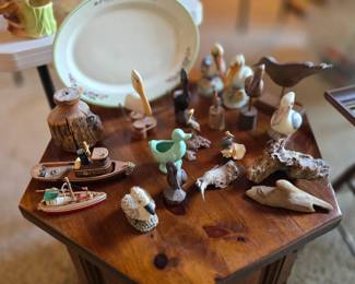 collections of shorebirds and decoys and other