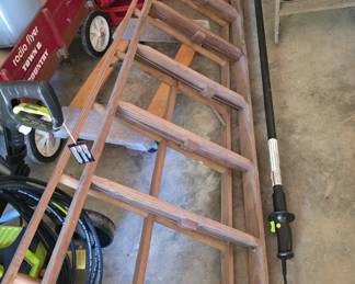 Large vintage wooden ladder a frame 