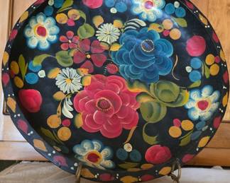 vintage metal serving tray 