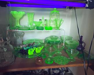 uranium glass, Vaseline glass, manganese, etc
