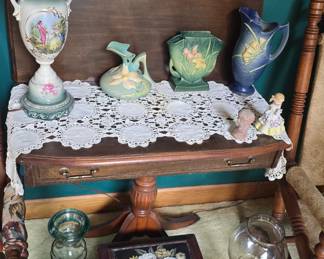 Large collection of pottery, Roseville, Mccoy, Hull, and more!!