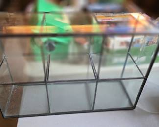 glass and brass display box 