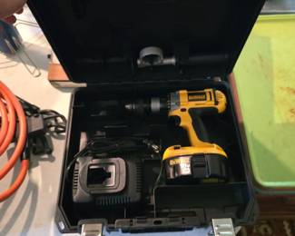 dewalt drill, and charger in box 