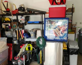 Tools, electric trimmers...mini fridge (2 years old)