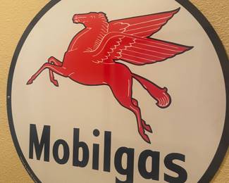Mobilgas metal sign