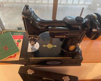 Vintage Singer 221-1 Portable Electric Sewing Machine 1940 - with case