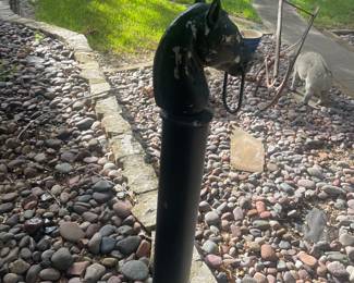 Two Cast Iron Horse Hitching Posts