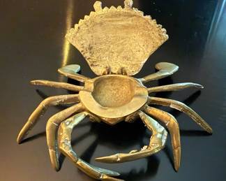 Mid Century Brass Crab Trinket Box